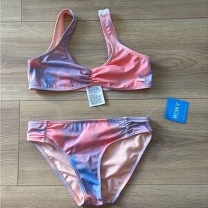 Roxy Girl Malibu Swim Suit - Pink and Blue  Size 10 NWT